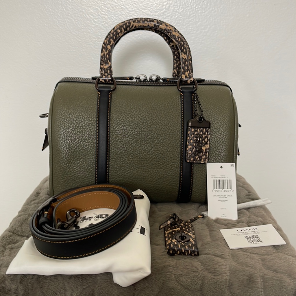 Coach Ruby Satchel 25 Army Green/Snake